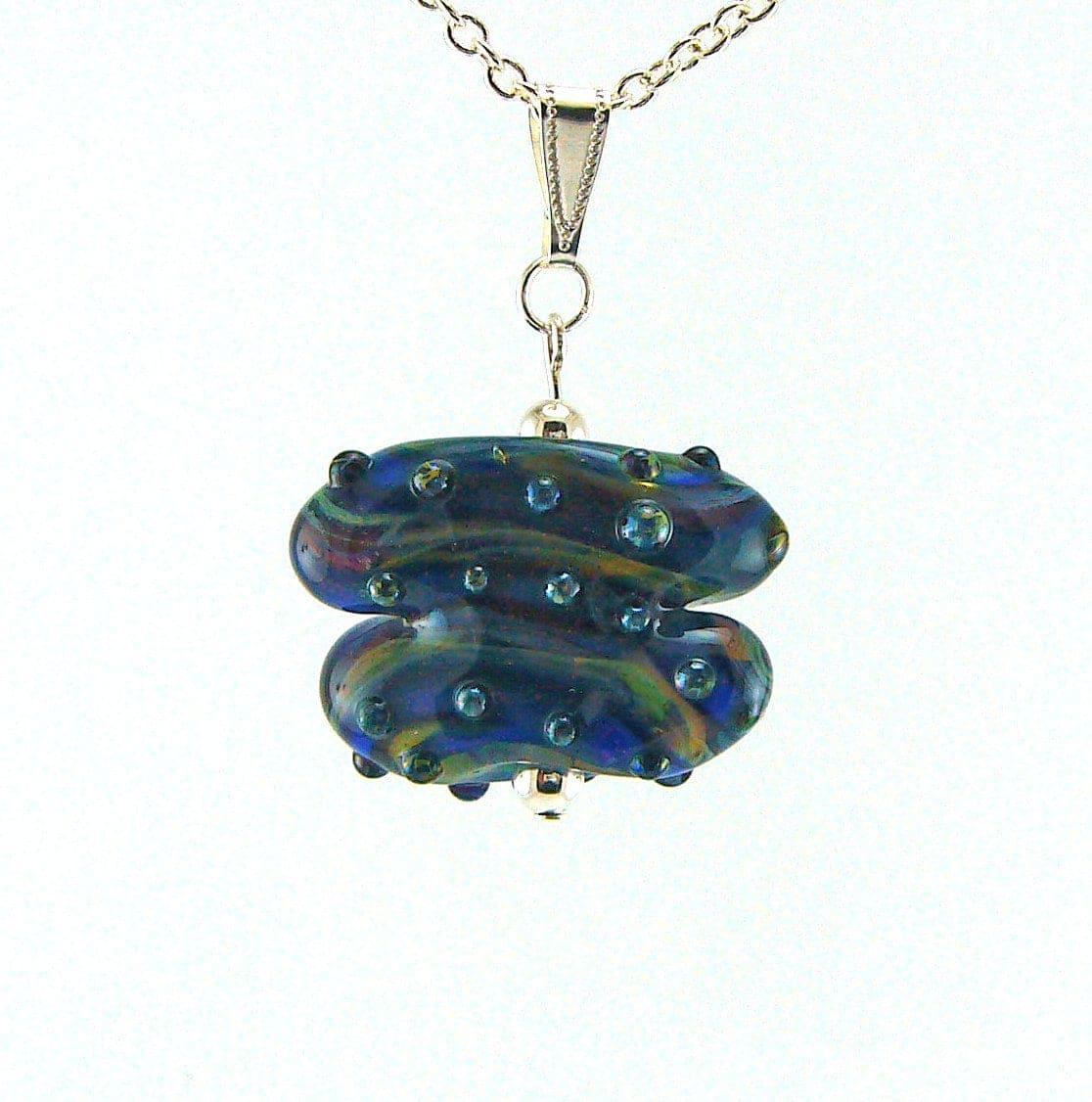 Thing Number Three Iridescent Lampworked Glass Bead Necklace