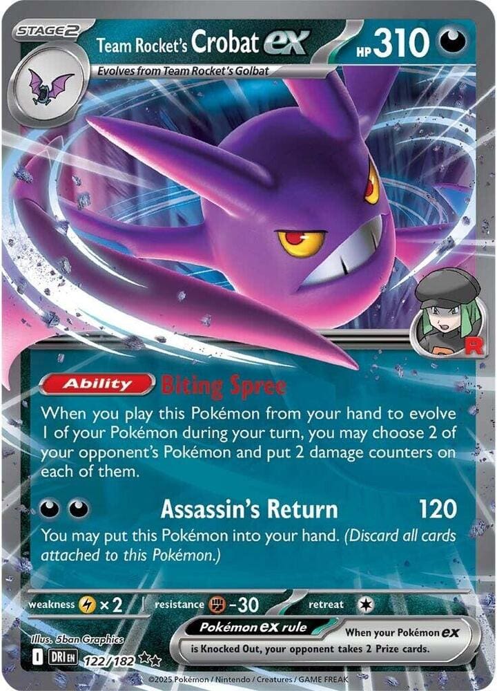 Team Rocket's Crobat ex - 122/182 - SV10: Destined Rivals (DRI)